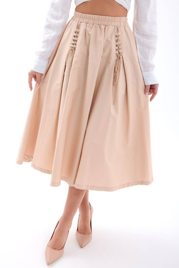 Flared High Waist Midi Skirt