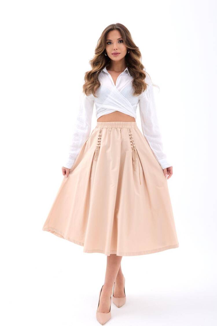 Flared High Waist Midi Skirt - Brand: Fame - Women's Clothing Wholesale - Globality Store