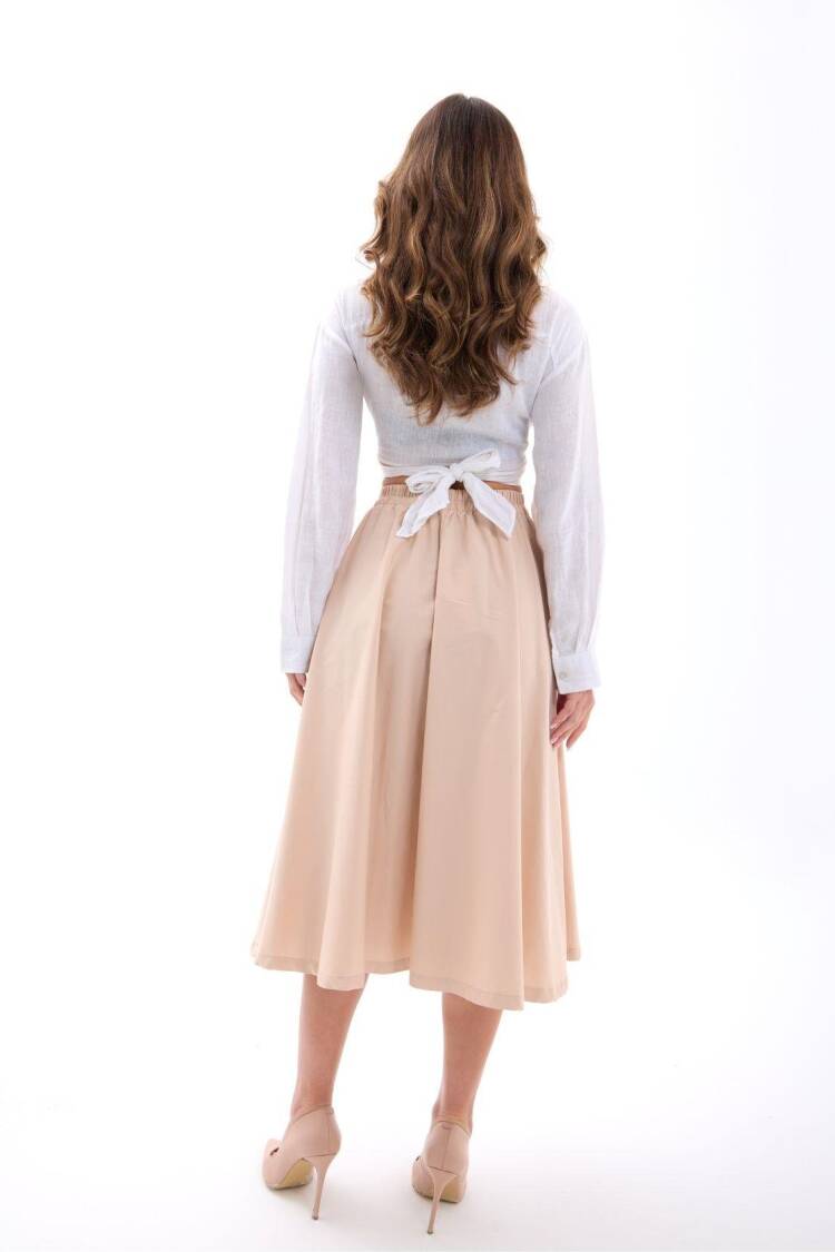 Flared High Waist Midi Skirt