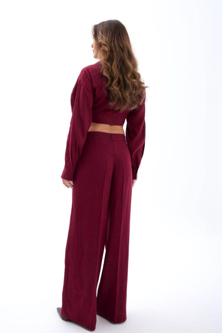 ClaretPalazzo Pants With Wide Leg