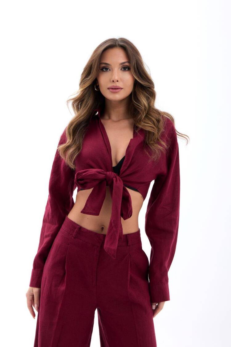 Crop Top With Long Sleeves - Brand: Fame - Women's Clothing Wholesale - Globality Store