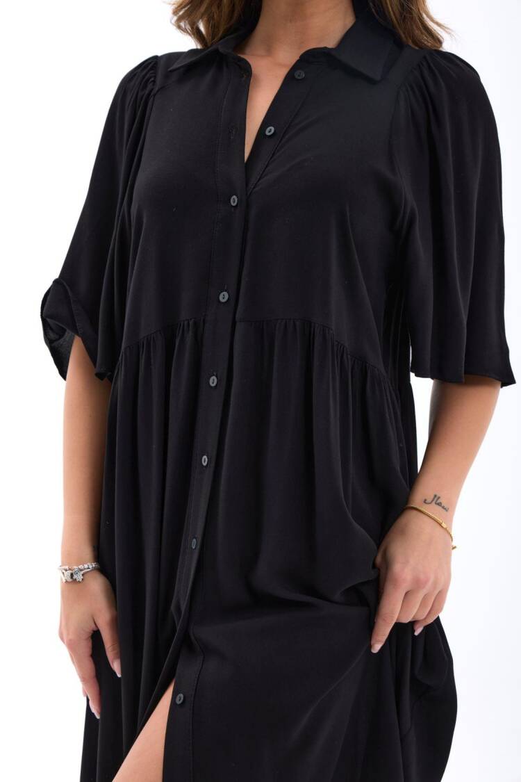 Casual Elegant Maxi Shirt Dress