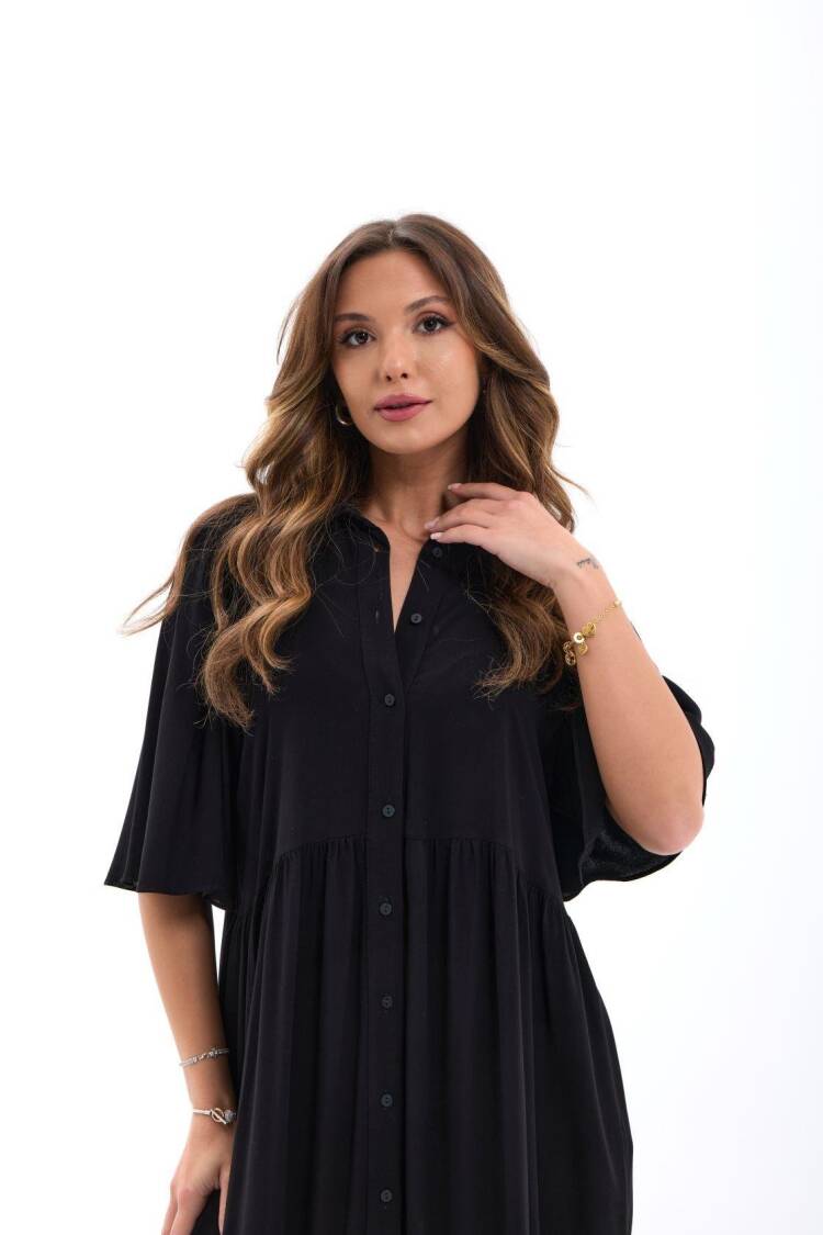 Casual Elegant Maxi Shirt Dress