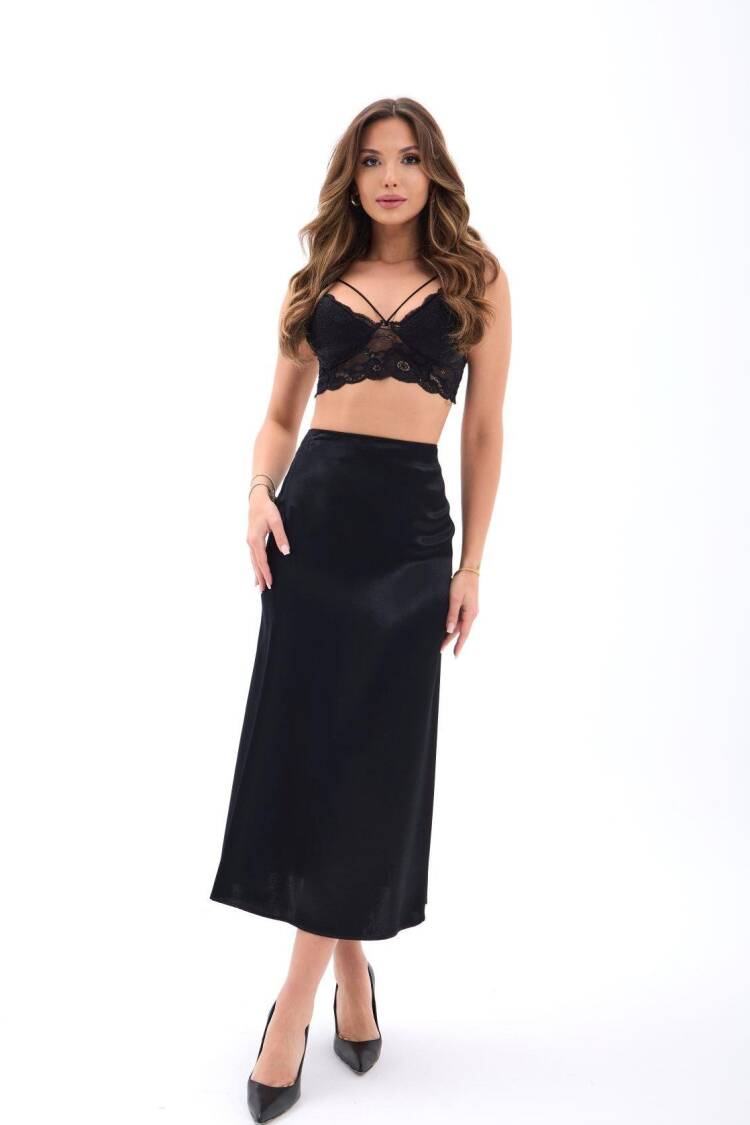 Elegant High Waist Midi Slip Skirt - Brand: Fame - Women's Clothing Wholesale - Globality Store