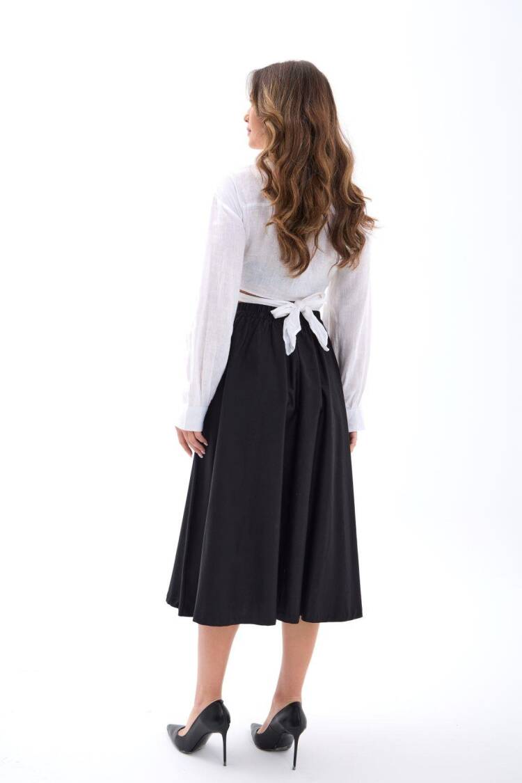 Elegant Casual Midi Flared High Waist Skirt