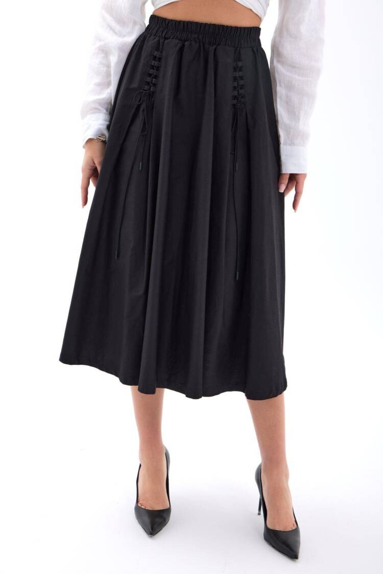 Elegant Casual Midi Flared High Waist Skirt