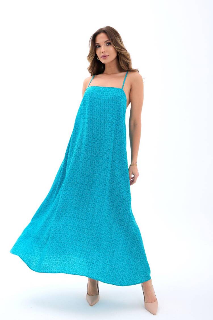 Slip Dress With Square Neck And Cap Sleeves - Brand: Fame - Women's Clothing Wholesale - Globality Store