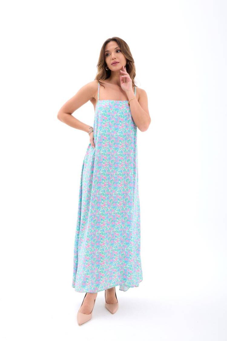 Pink Floral Sleeveless Maxi Slip Dress
