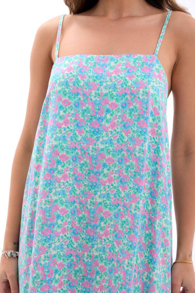 Pink Floral Sleeveless Maxi Slip Dress