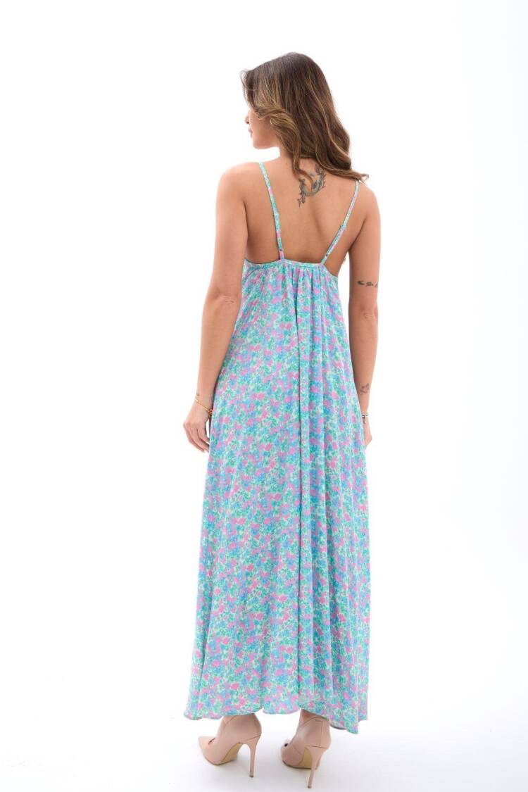 Pink Floral Sleeveless Maxi Slip Dress