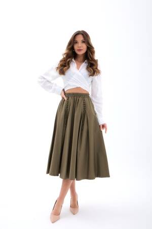 High Waist Flared Midi Skirt - Brand: Fame - Women's Clothing Wholesale - Globality Store