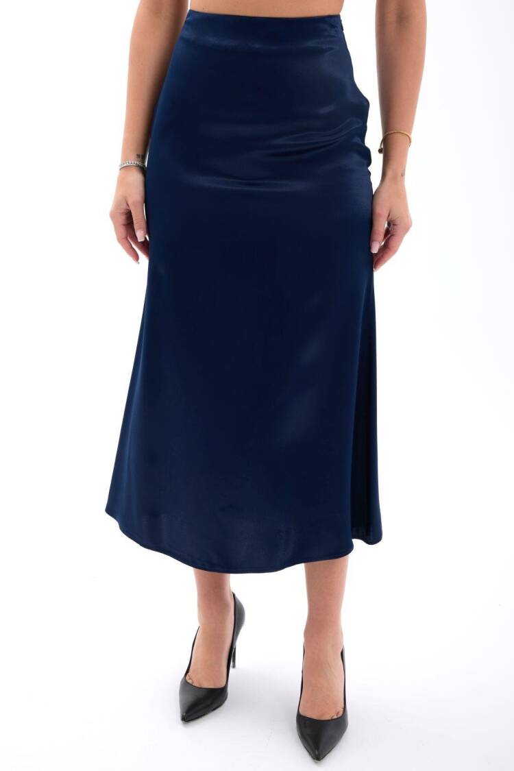 Slip Midi Skirt High Waist Elegant Formal