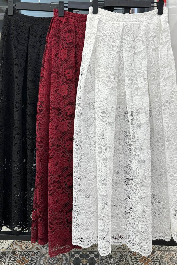 Black Elegant Flared Maxi Skirt High Waist - Brand: Cream Rouge - Women's Clothing Wholesale - Globality Store