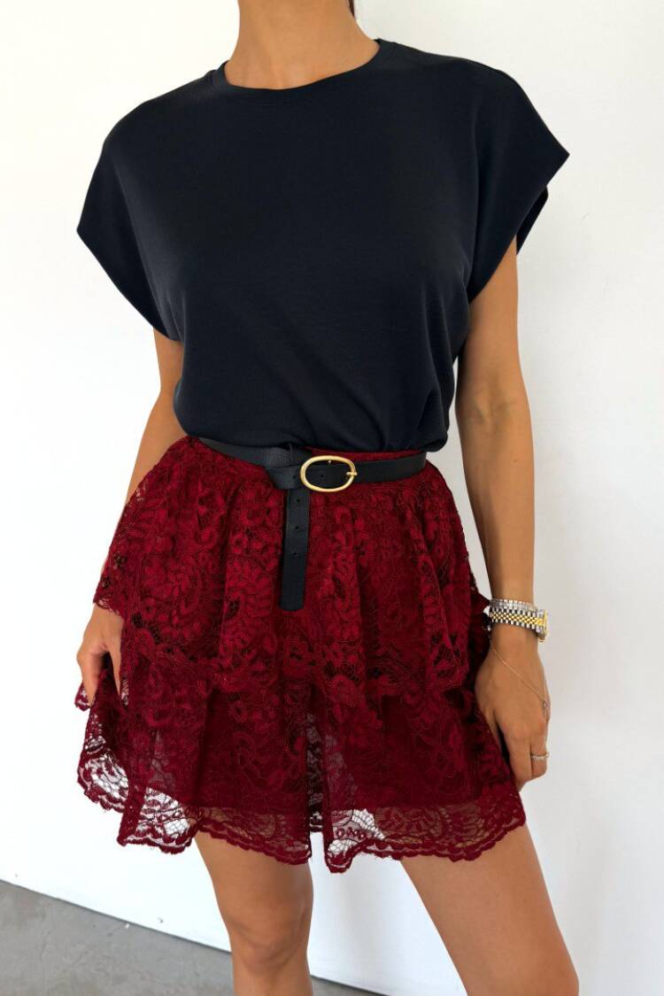 Layered Mini Skirt High Waist