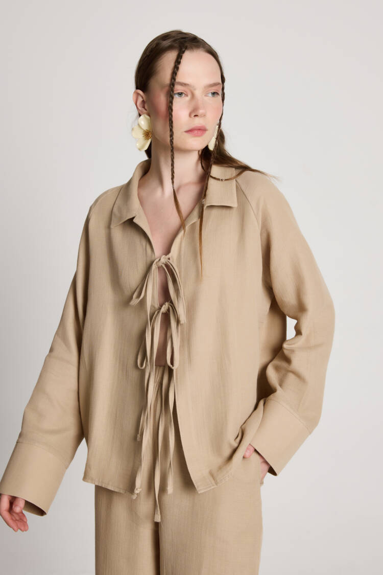 Beige Elegant Formal Suit With Notched Neck
