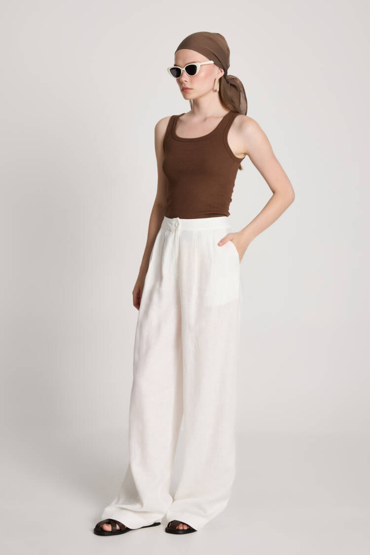 Palazzo Pants With High Waist And Wide Leg - Brand: First Angels - Women's Clothing Wholesale - Globality Store