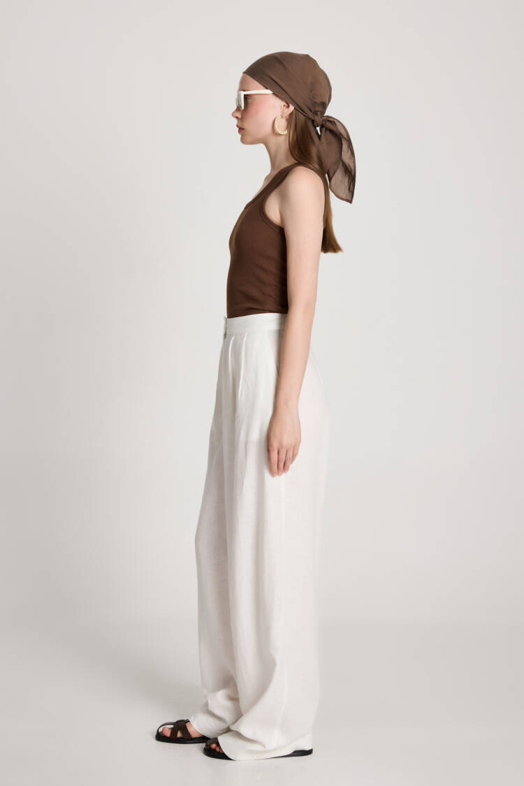 Palazzo Pants With High Waist And Wide Leg