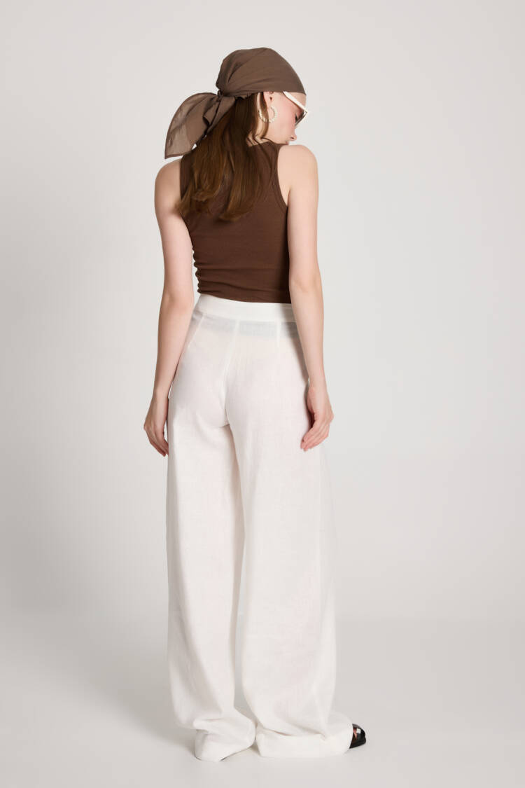 Palazzo Pants With High Waist And Wide Leg