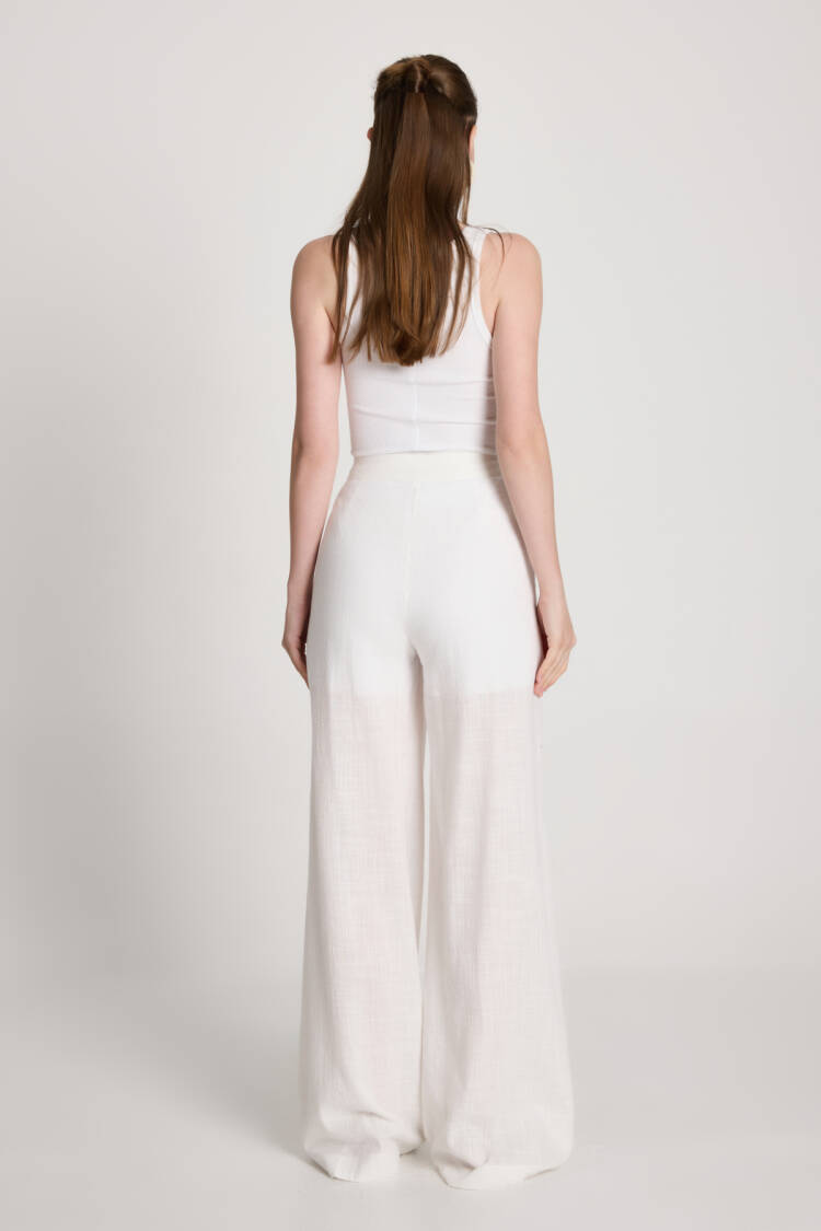 Palazzo Pants With High Waist And Wide Leg