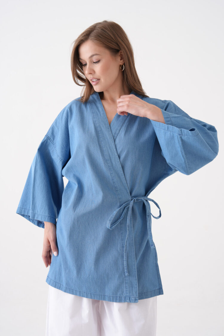 Ethnic Kimono With Slant Pocket And V-Neck - Brand: First Angels - Women & Kids, Baby Clothes Wholesale - Globality Store
