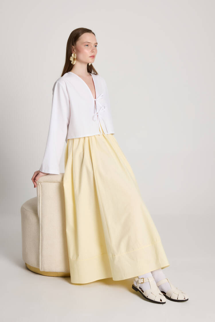 Beige Asymmetrical High Waist Maxi Skirt - Brand: First Angels - Women's Clothing Wholesale - Globality Store
