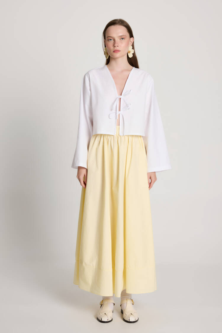 Beige Asymmetrical High Waist Maxi Skirt