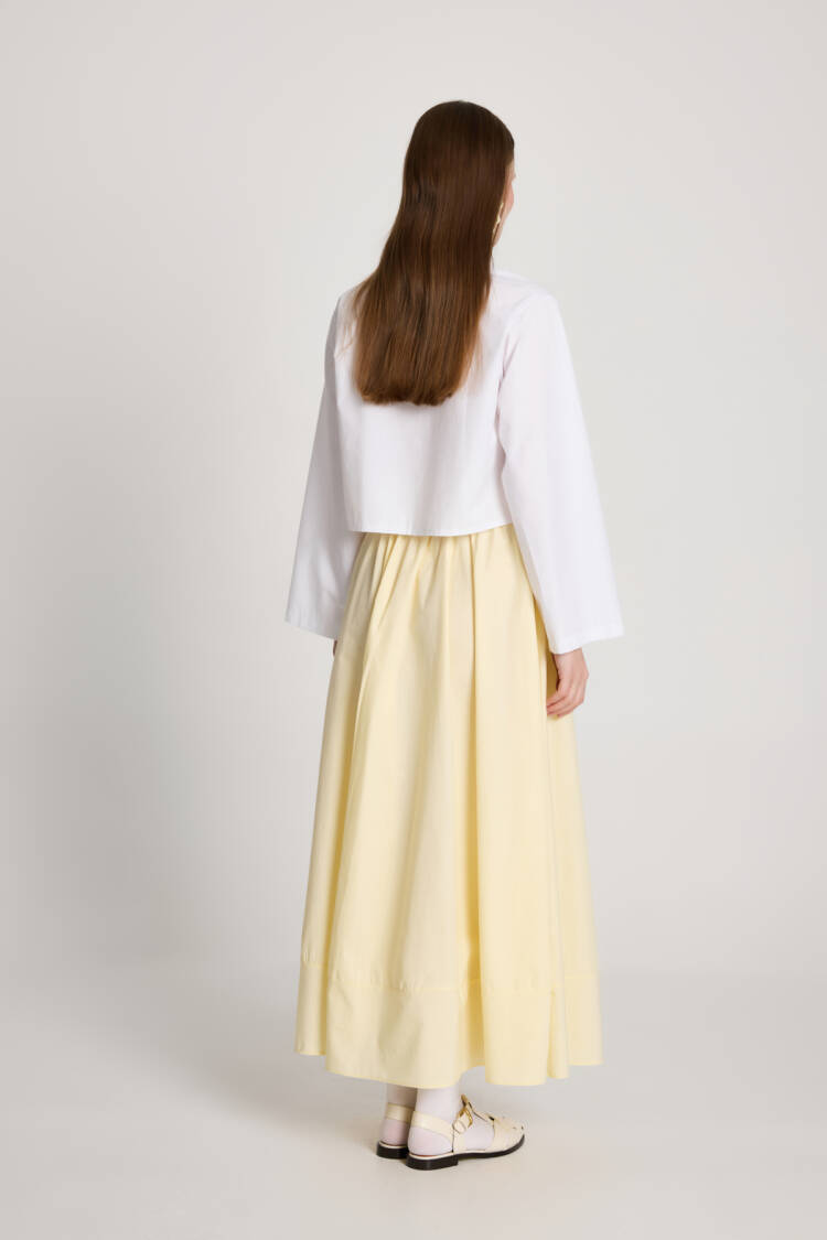 Beige Asymmetrical High Waist Maxi Skirt