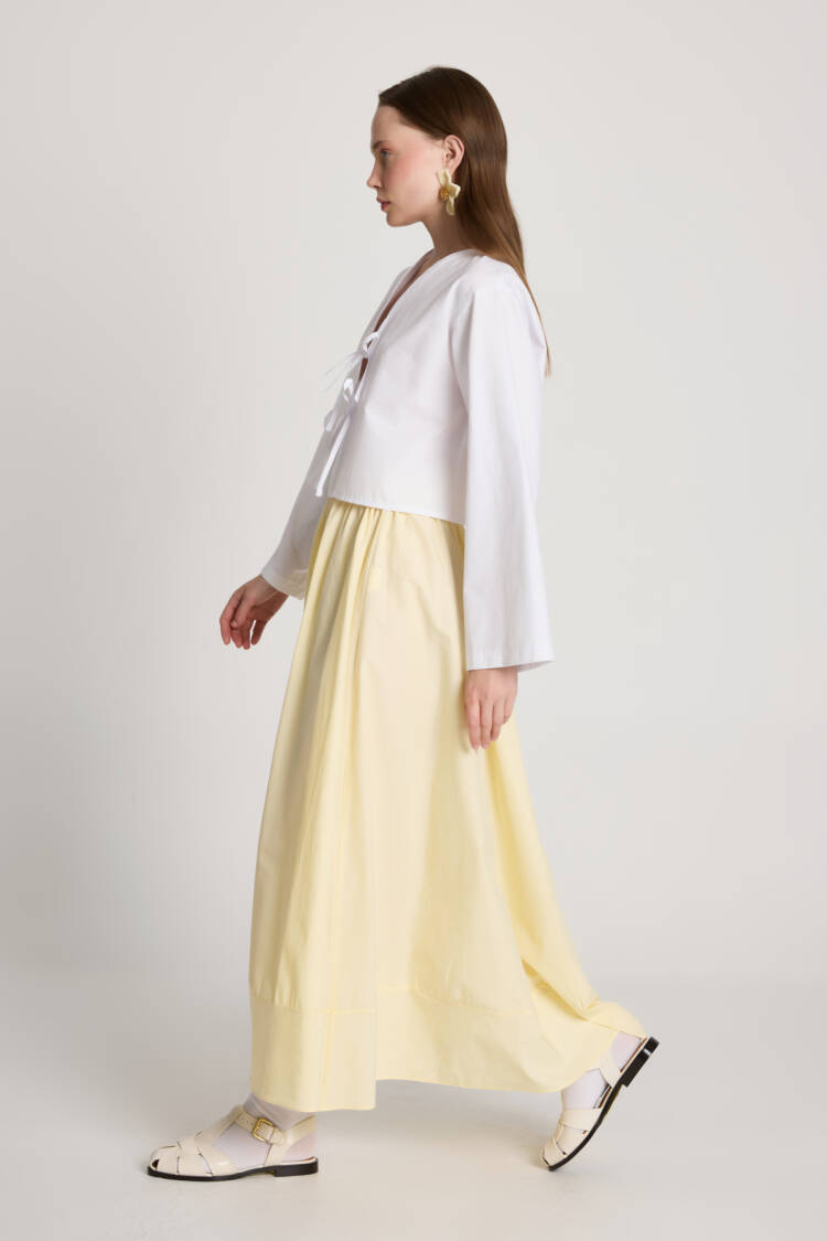 Beige Asymmetrical High Waist Maxi Skirt