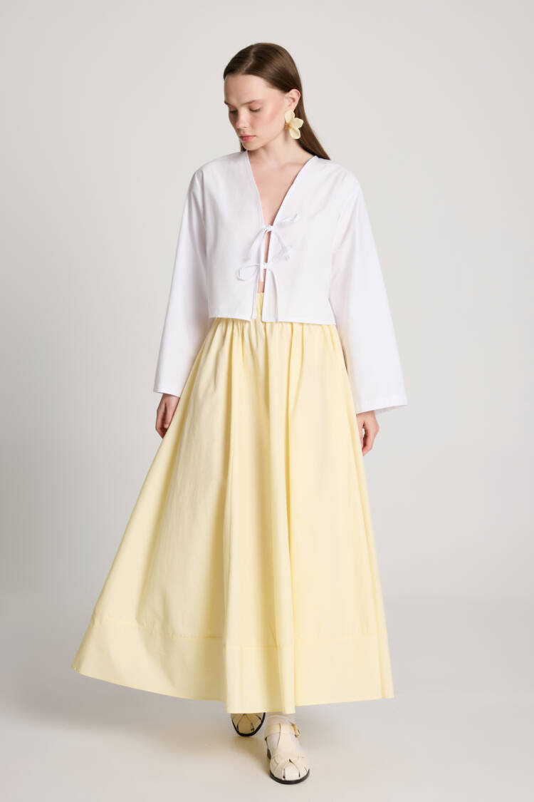 Beige Asymmetrical High Waist Maxi Skirt