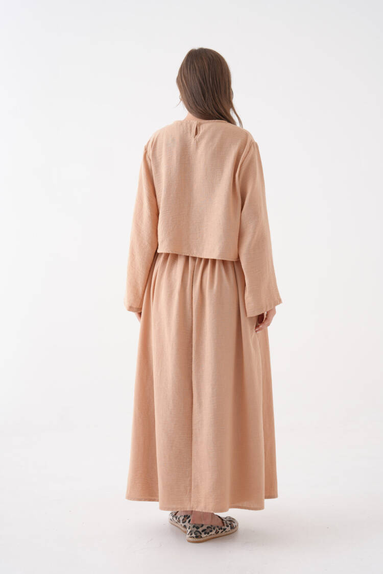 Beige Modest Casual Elegant Suit