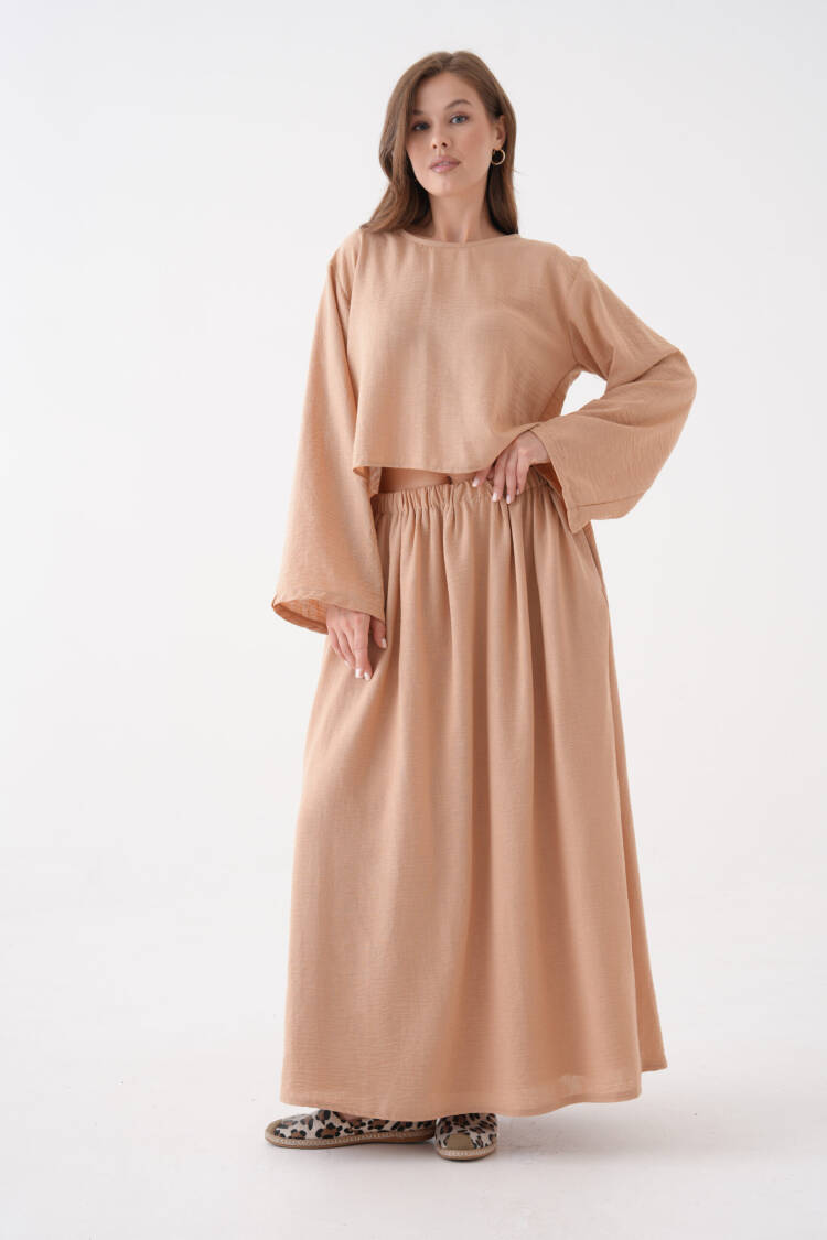 Beige Modest Casual Elegant Suit