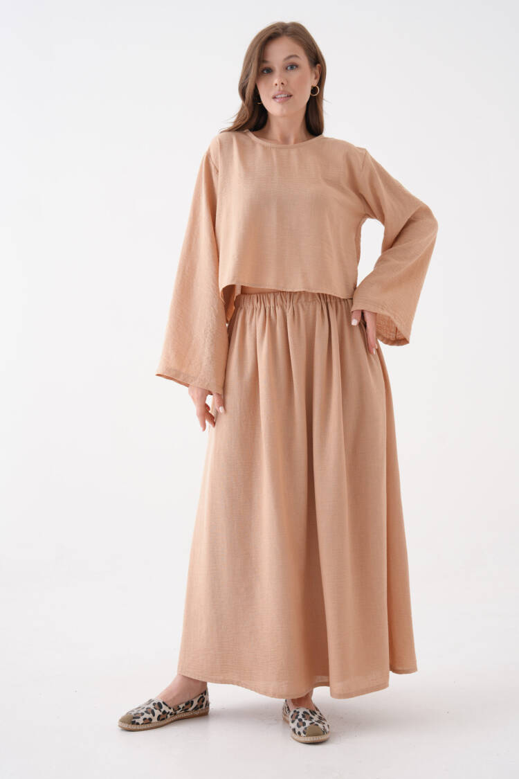 Beige Modest Casual Elegant Suit