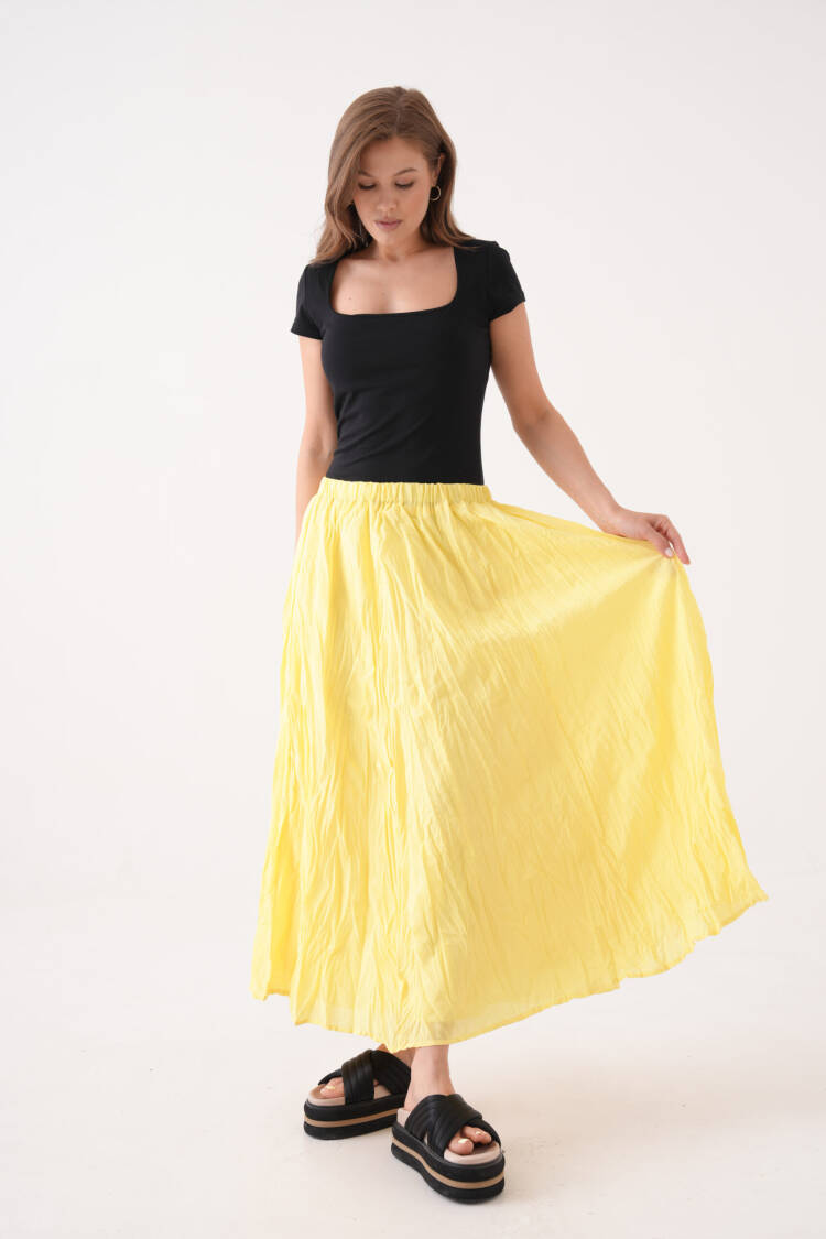 Draped Maxi Skirt With Mid Waist - Brand: First Angels - Women's Clothing Wholesale - Globality Store