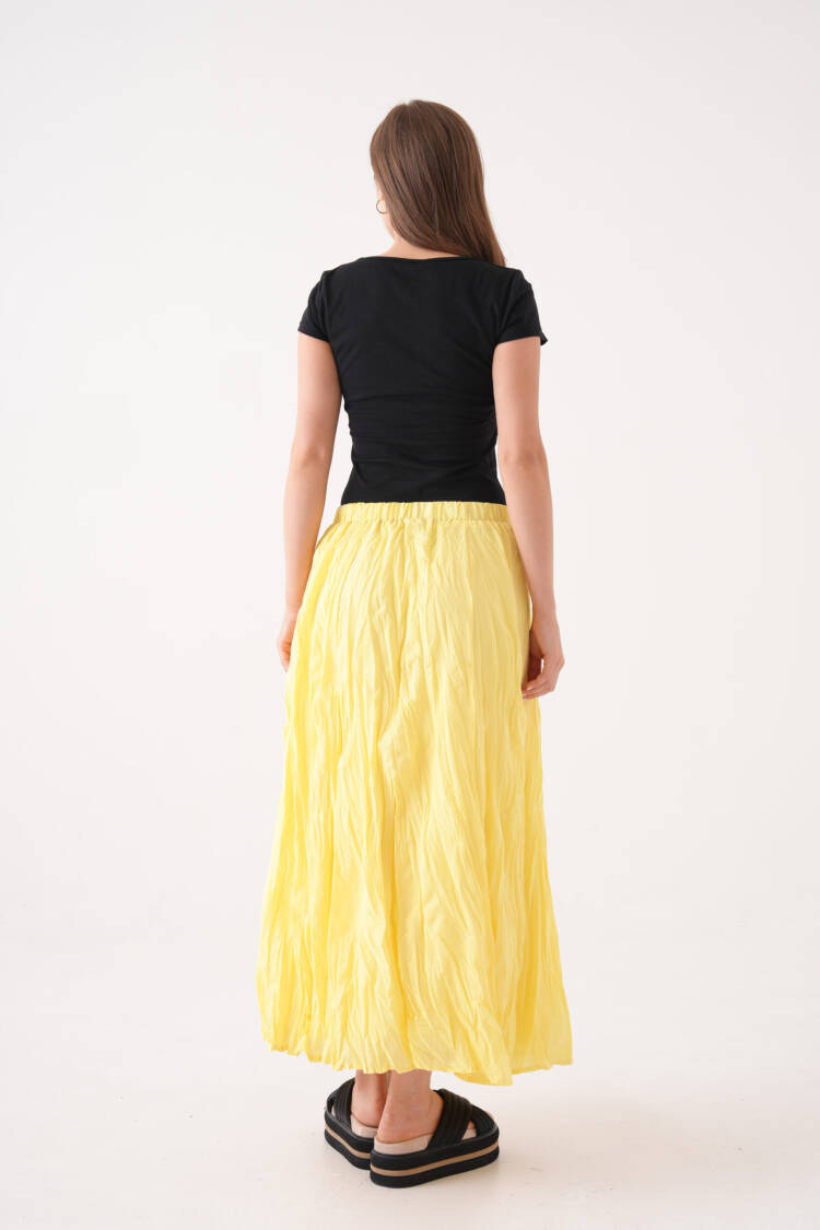 Draped Maxi Skirt With Mid Waist