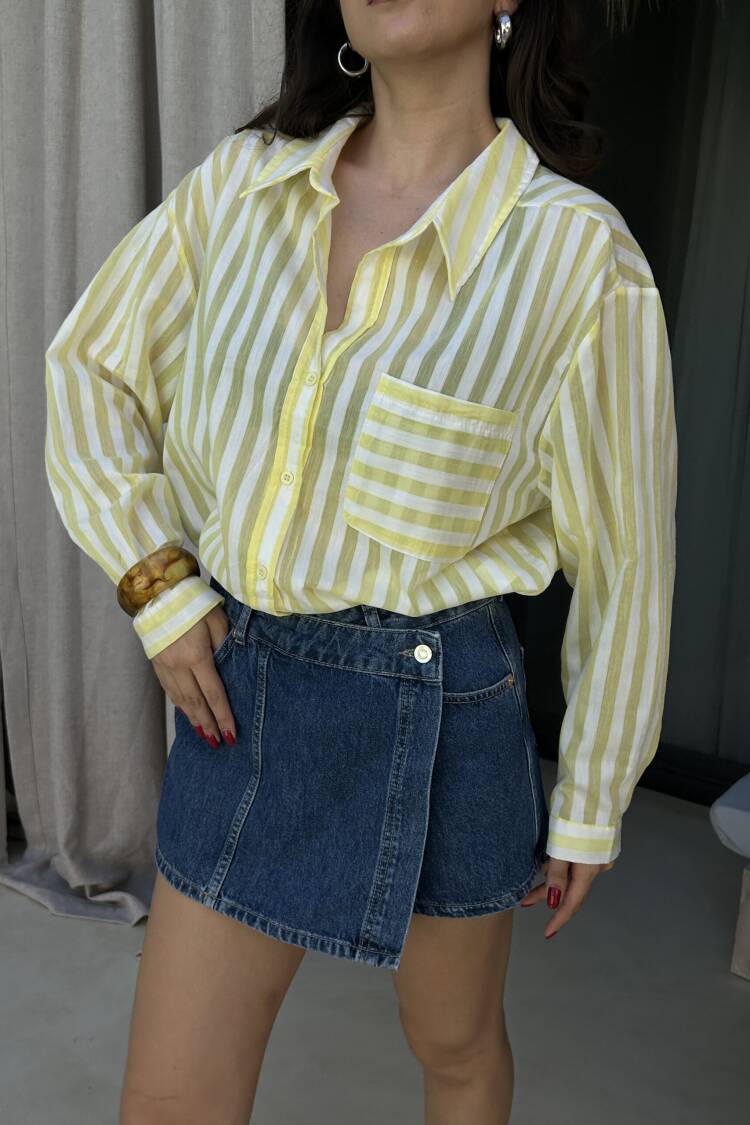 Casual Striped Oversized Shirt