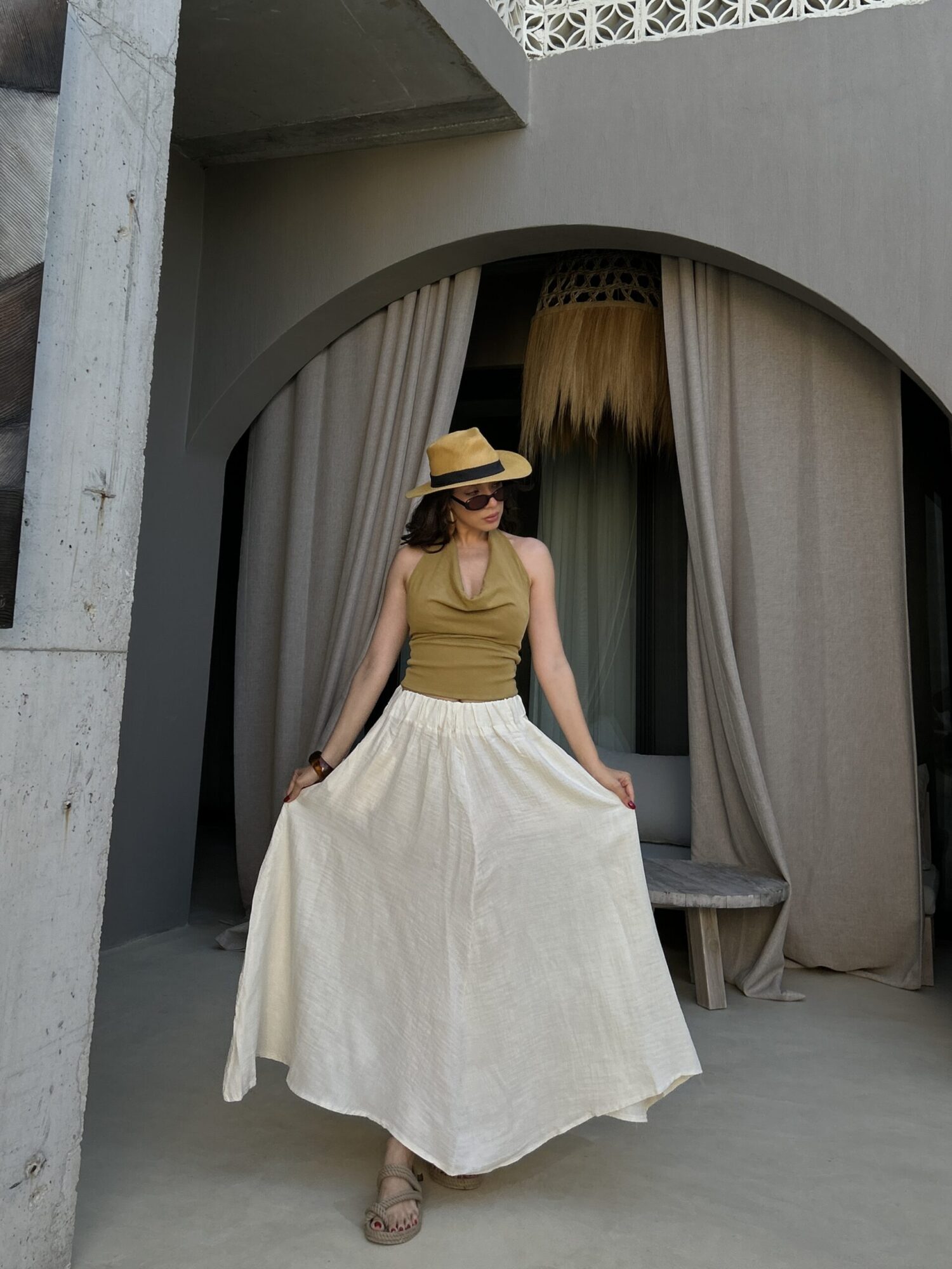 White Boho Asymmetrical Maxi Skirt High Waist - Brand: First Angels - Women & Kids, Baby Clothes Wholesale - Globality Store
