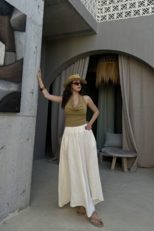 White Boho Asymmetrical Maxi Skirt High Waist - Brand: First Angels - Women & Kids, Baby Clothes Wholesale - Globality Store