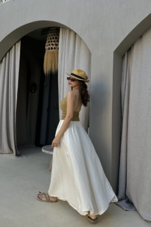 White Boho Asymmetrical Maxi Skirt High Waist - Brand: First Angels - Women & Kids, Baby Clothes Wholesale - Globality Store
