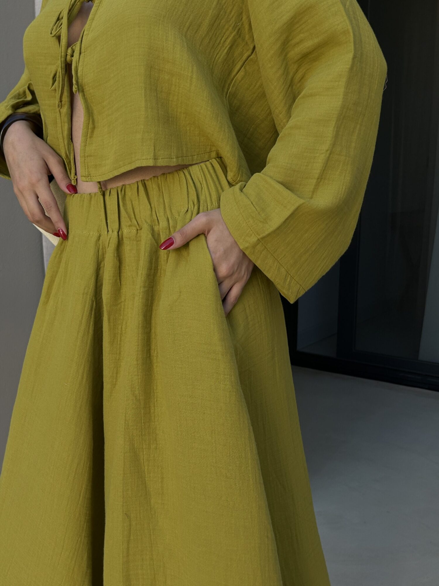 Yellow Boho Flared Maxi Skirt Mid Waist Pull On - Brand: First Angels - Women & Kids, Baby Clothes Wholesale - Globality Store