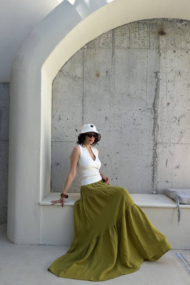 Boho Layered Maxi Skirt With Slant Pockets - Brand: First Angels - Women's Clothing Wholesale - Globality Store