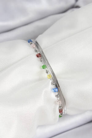 316l Steel Silver Color Mixed Color Crystal Stone Women Bracelet - Brand: Ebijuteri - Women's Clothing Wholesale - Globality Store