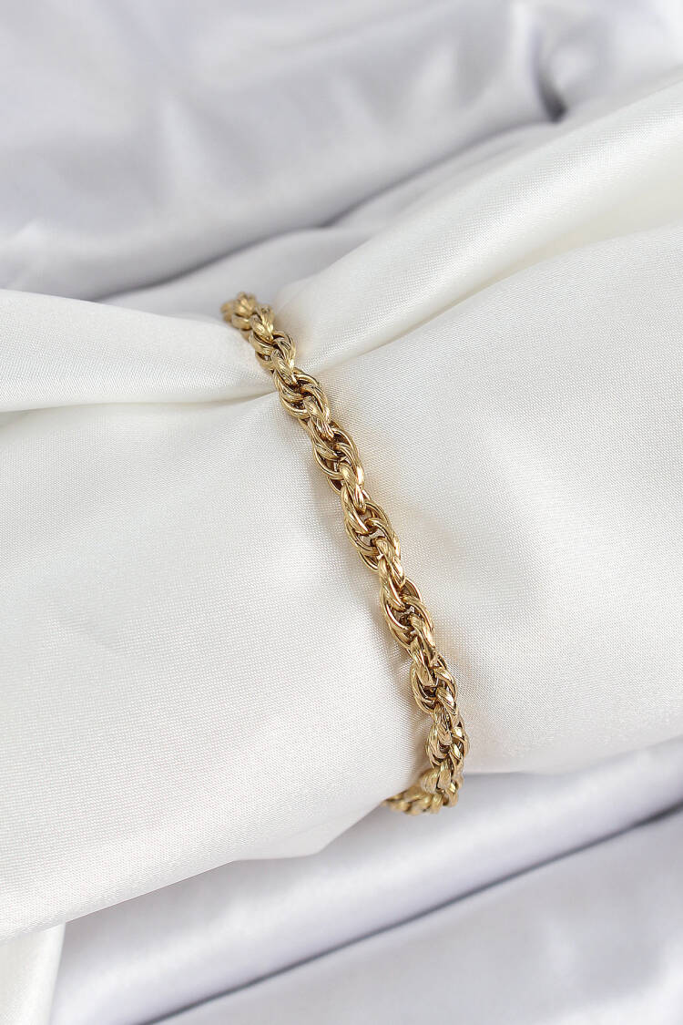 316l Steel Gold Color Auger Model Women Bracelet - Brand: Ebijuteri - Women's Clothing Wholesale - Globality Store