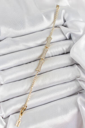Brass Gold Color Zircon Stone Bone Pattern Women Bracelet - Brand: Ebijuteri - Women's Clothing Wholesale - Globality Store