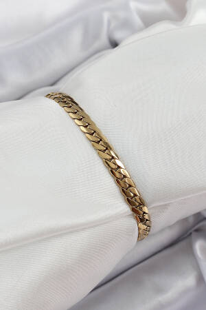 316l Steel Gold Color Flat Chain Women Bracelet - Brand: Ebijuteri - Women's Clothing Wholesale - Globality Store