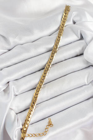316l Steel Gold Color Flat Chain Women Bracelet - Brand: Ebijuteri - Women's Clothing Wholesale - Globality Store