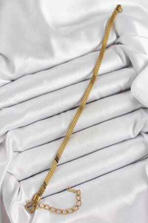 316l Steel Gold Color Flat Chain Model Women Bracelet - Brand: Ebijuteri - Women's Clothing Wholesale - Globality Store