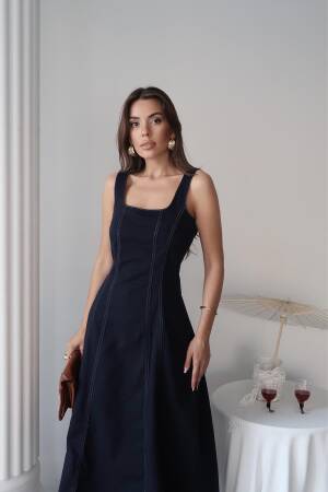 Elegant A-Line Sleeveless Midi Dress - Brand: Elisa - Women's Clothing Wholesale - Globality Store
