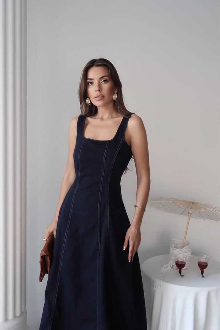 Elegant A-Line Sleeveless Midi Dress