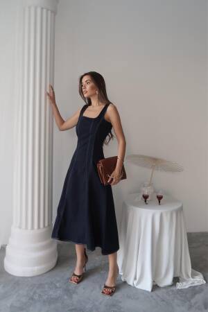 Elegant A-Line Sleeveless Midi Dress - Brand: Elisa - Women's Clothing Wholesale - Globality Store