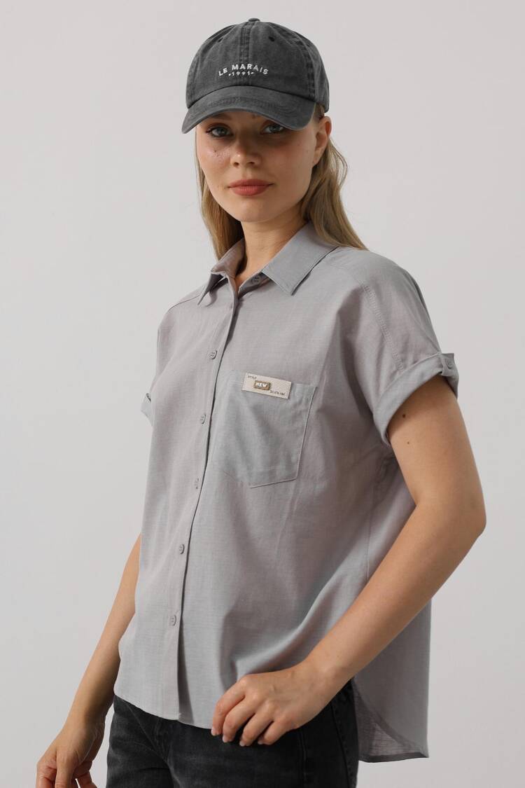 Casual Buttoned Shirt With Half Sleeves - Brand: Reyon - Women's Clothing Wholesale - Globality Store